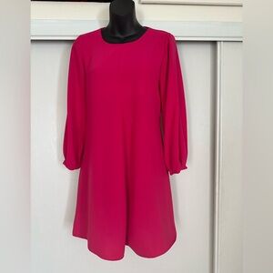 Zara Fuchsia Flowy Dress with Self Tie Detail Size Small